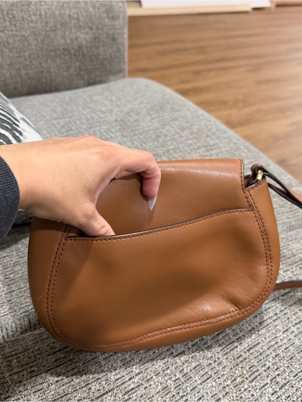 Michael Kors Brown Leather Saddle Crossbody Bag - Picture 3 of 5